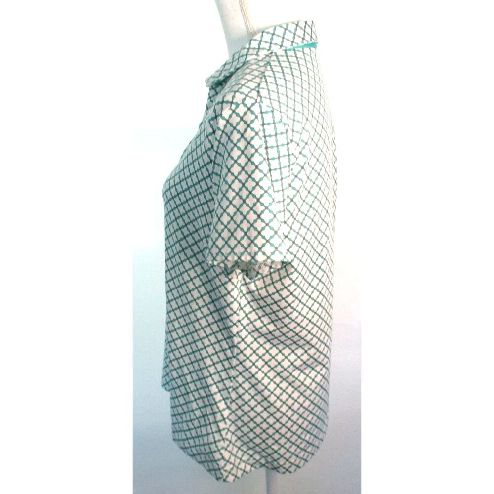 Tehama Women's Short Sleeve Green & White Stretch Polo Golf Shirt Size Large - Picture 4 of 11